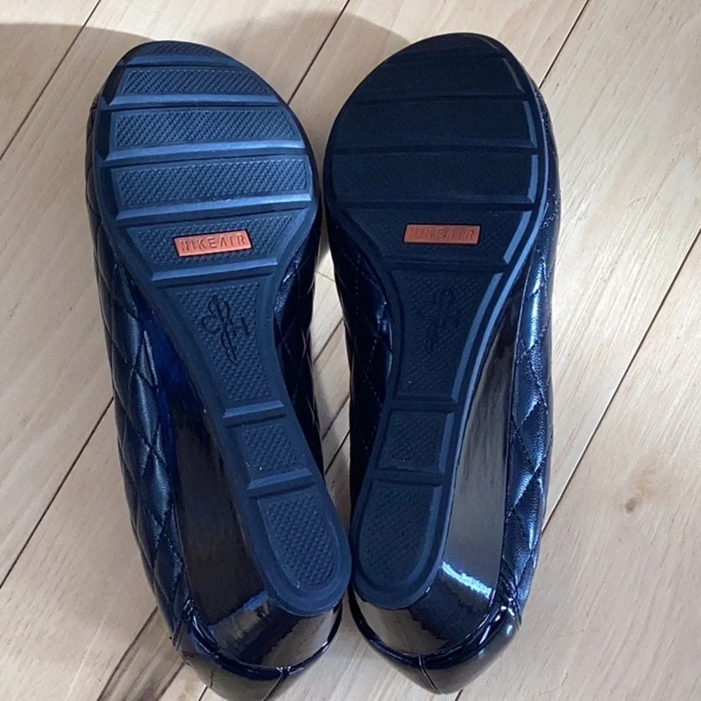 Cole Haan x Nike Air quilted black Wedge Shoes Cap Toe. Women’s size 7